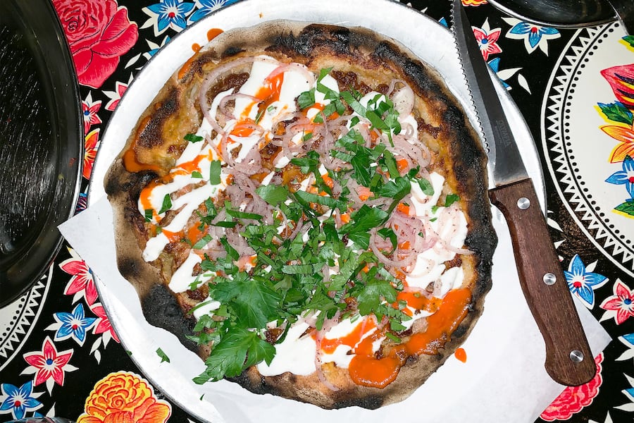 Lamb Offal Flatbread im Black Axe Mangal in London