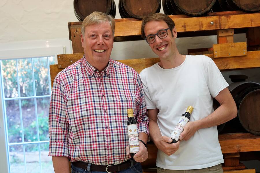 Daniele Peruch, Vater und der Gründer, Acetoproduzent, Marco Peruch, Sohn, jetziger Geschaeftsfuehrer