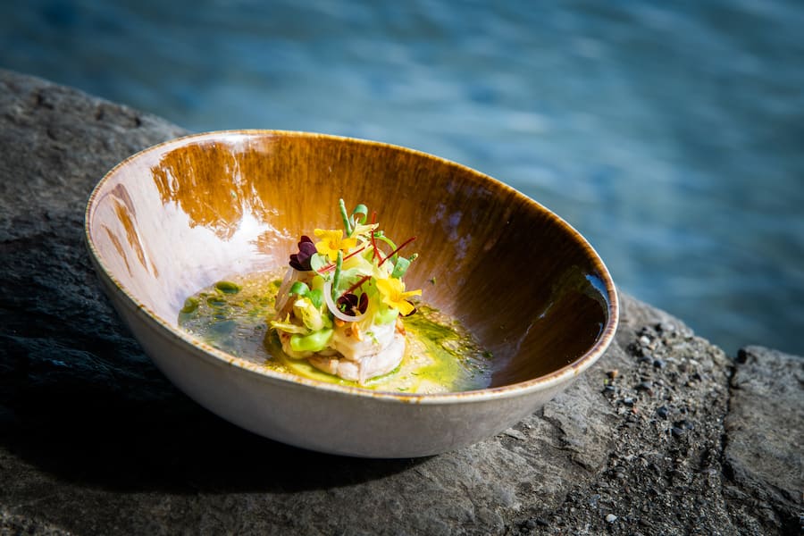 Dominik Sato kocht ein Swiss-Shrimp-Ceviche 2020