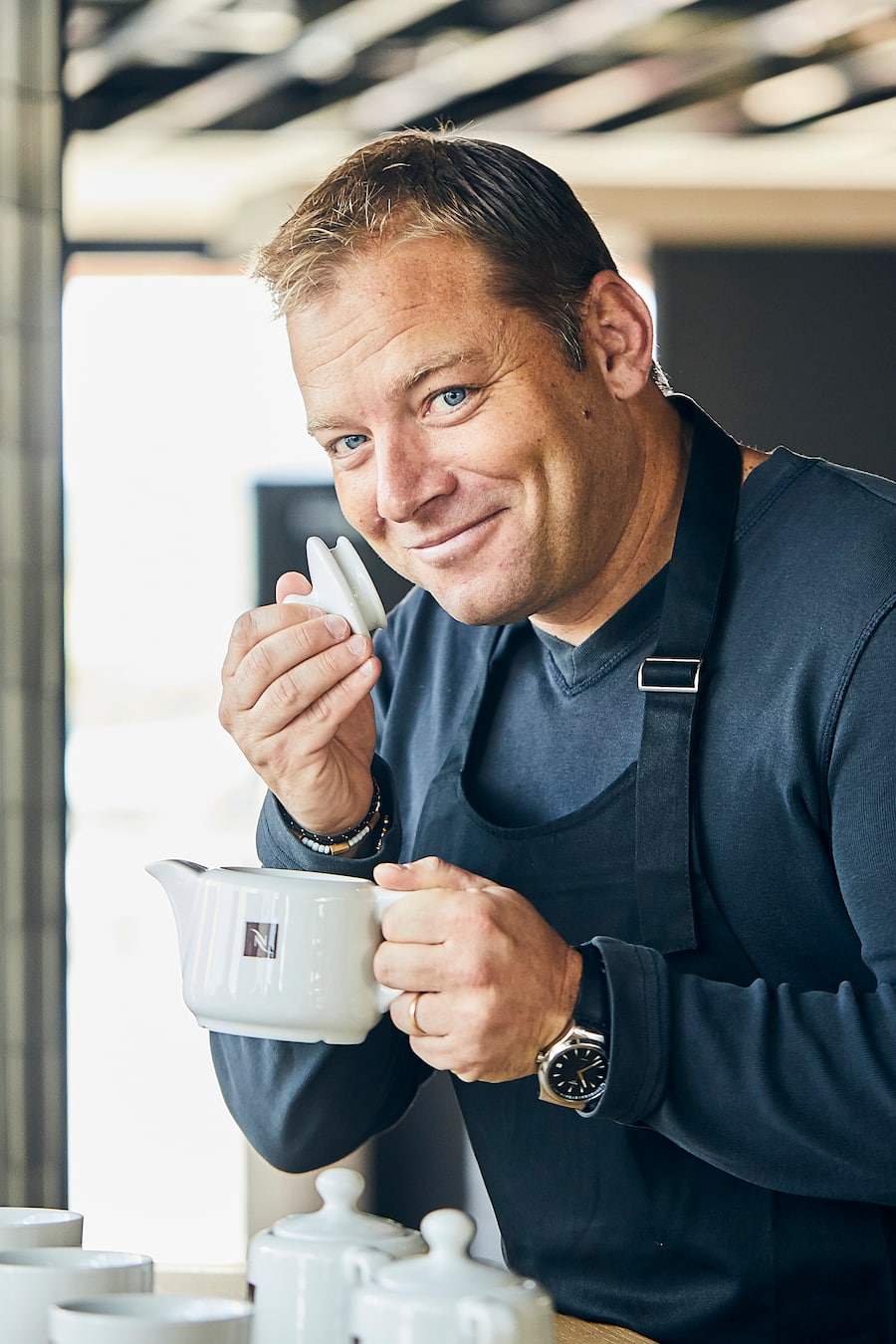 Dominique Niederhauser, Nespresso Ambassador. Coffee Sommelier & Roasting Workshop bei Dominique Niederhauser, Nespresso Sitz in Romont, 09.09.2019, Foto Lucia Hunziker