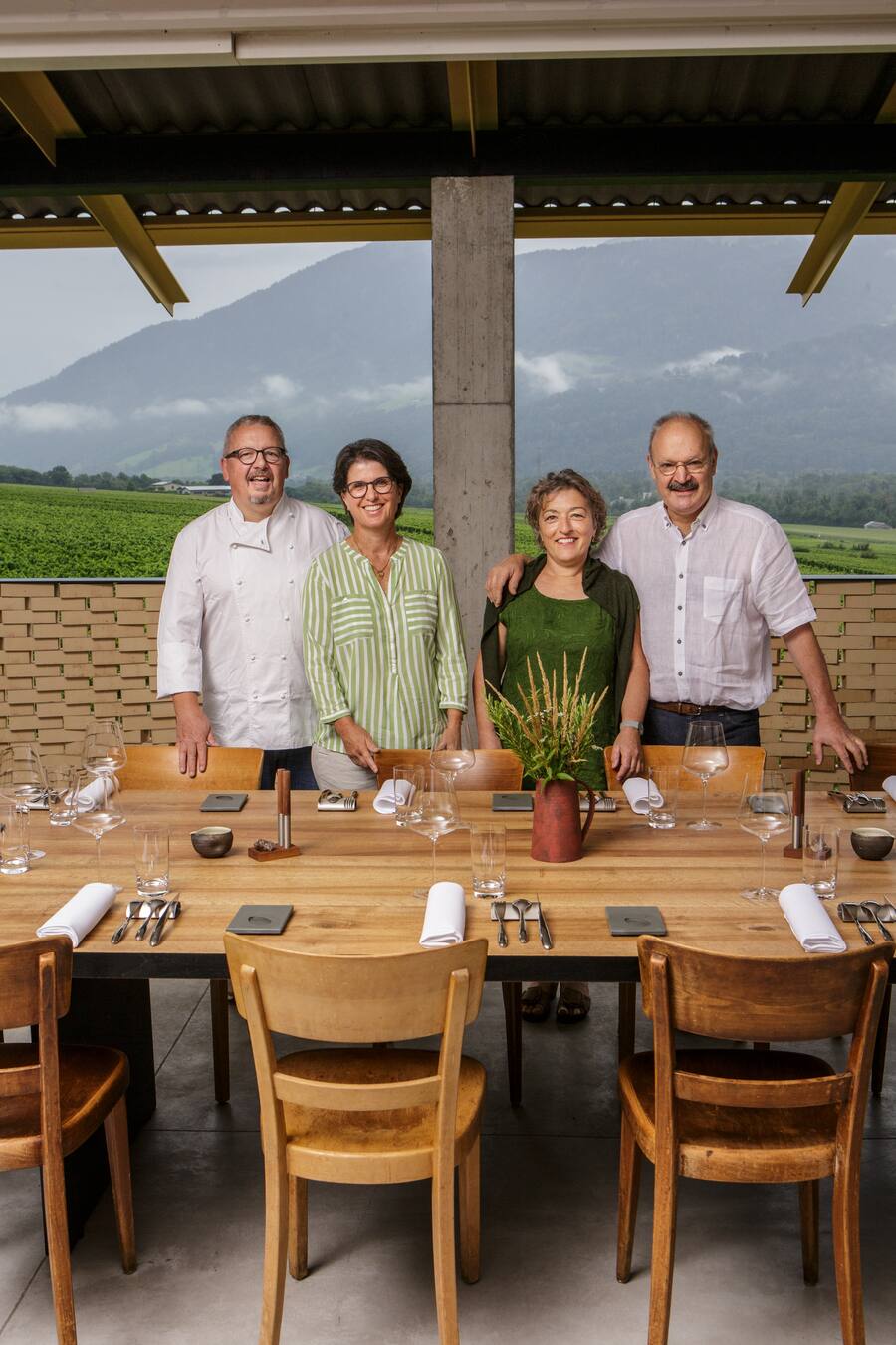 v.l. Doris und Roland Kalberer mit Martha und Daniel Gantenbein