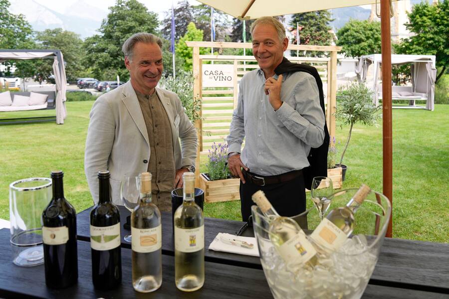 15.08.2021; Bad Ragaz: GaultMillau Garden Party; Boucherville (CH) Michele Conceprio - Boucherville Weinhandlung und Christophe Bürki (CEO Casa del Vino) . © Valeriano Di Domenico