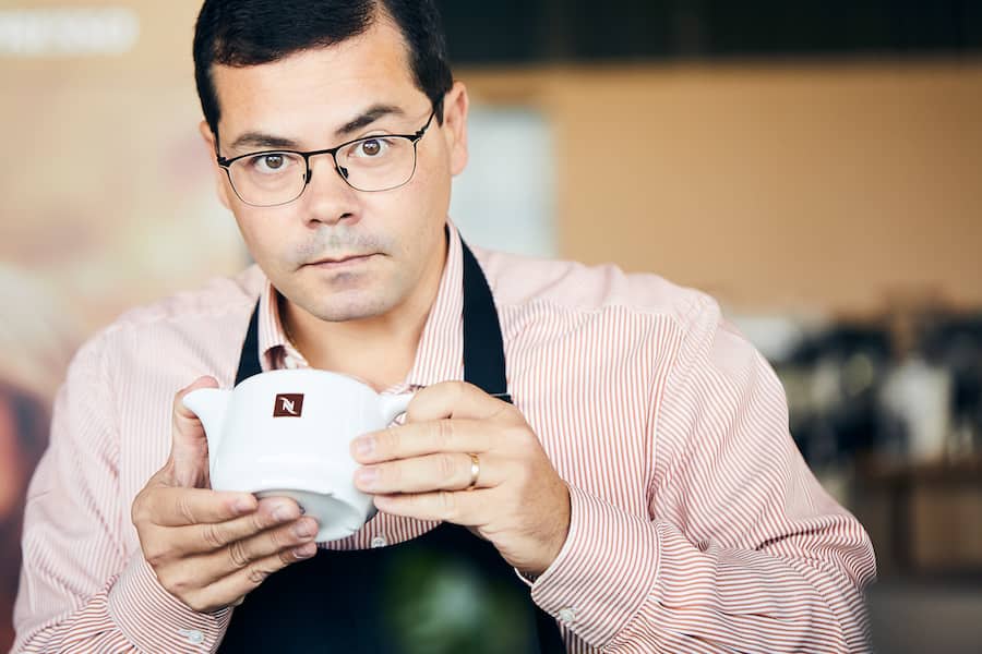 Giovanni Ferraris, Kaffeesommelier. Coffee Sommelier & Roasting Workshop bei Dominique Niederhauser, Nespresso Sitz in Romont, 09.09.2019, Foto Lucia Hunziker