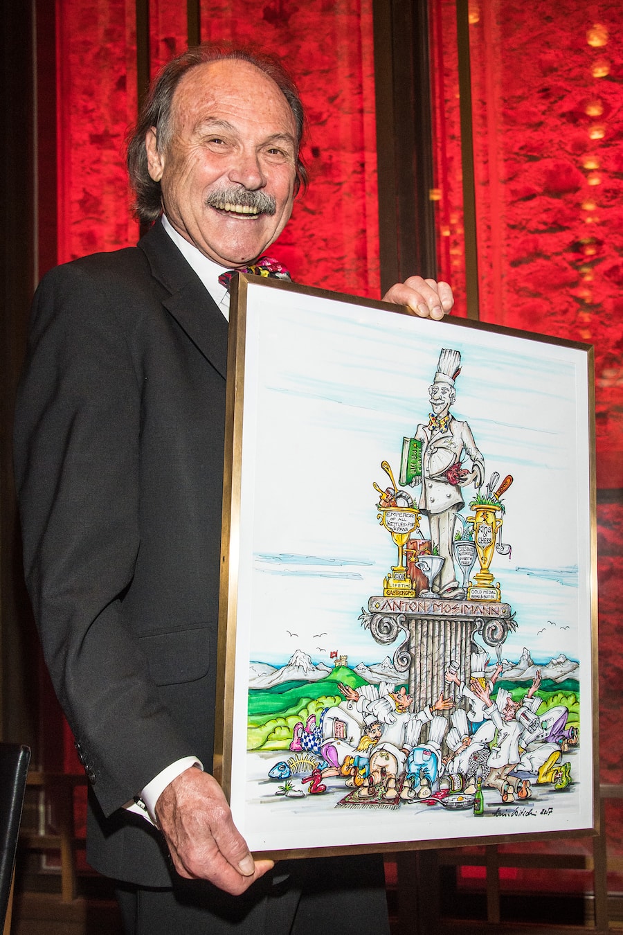 Starkoch Heinz Witschi mit seinem Mosimann-Bild