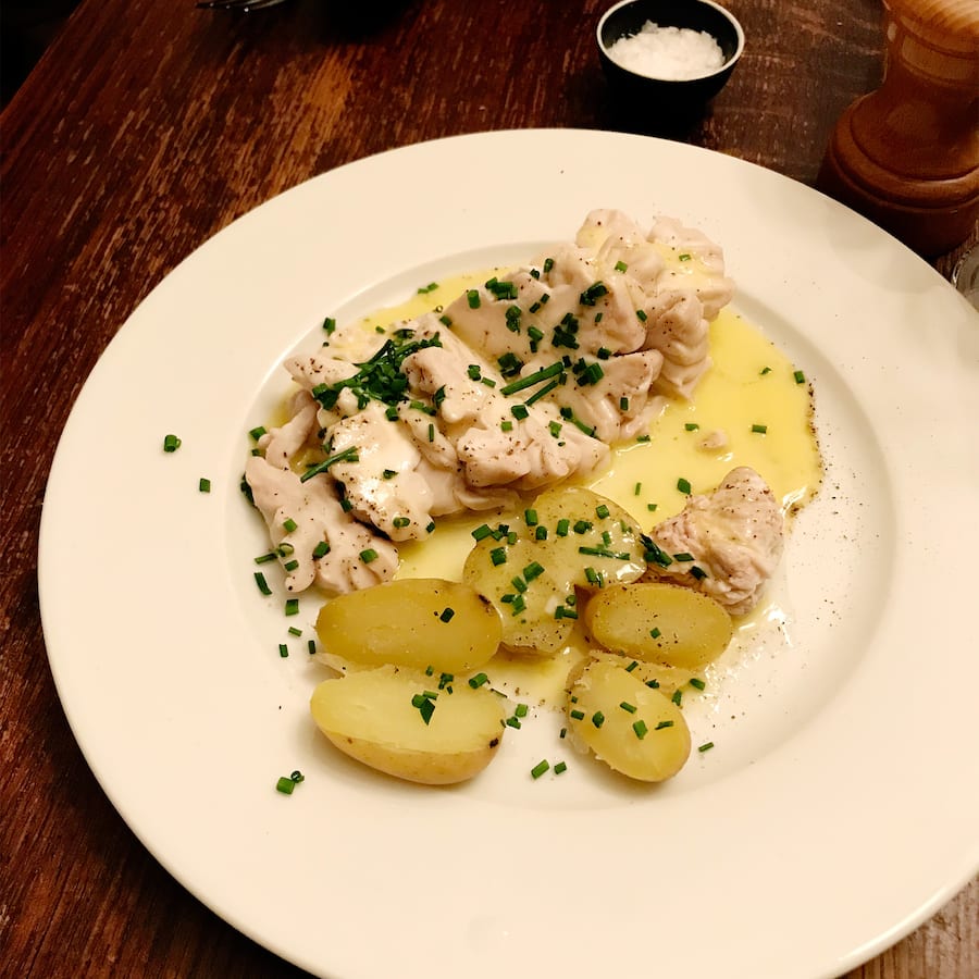 Kalbshirn im Restaurant Le Baratin in Paris