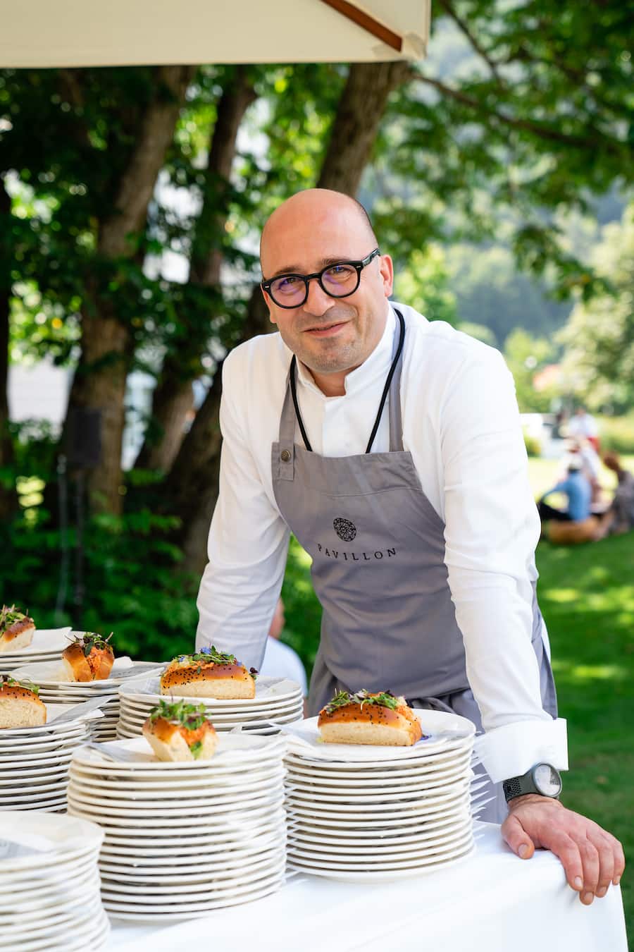 Laurent Eperon an der GaultMillau Garden Party in Bad Ragaz 2021