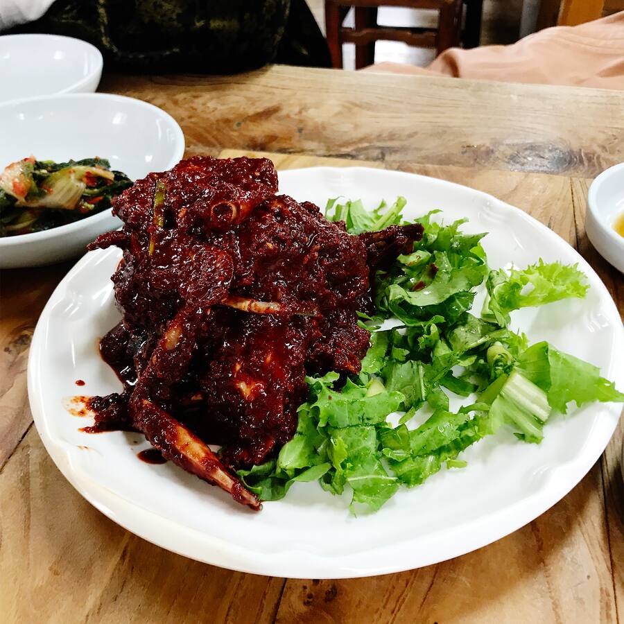 Marinierte Krabbe in Seoul