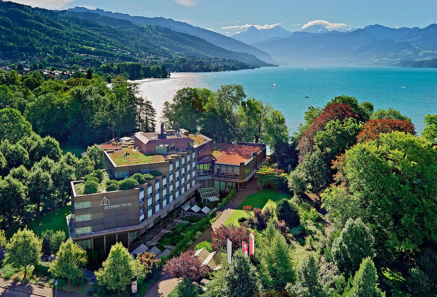 Seepark Thun Flugaufnahme