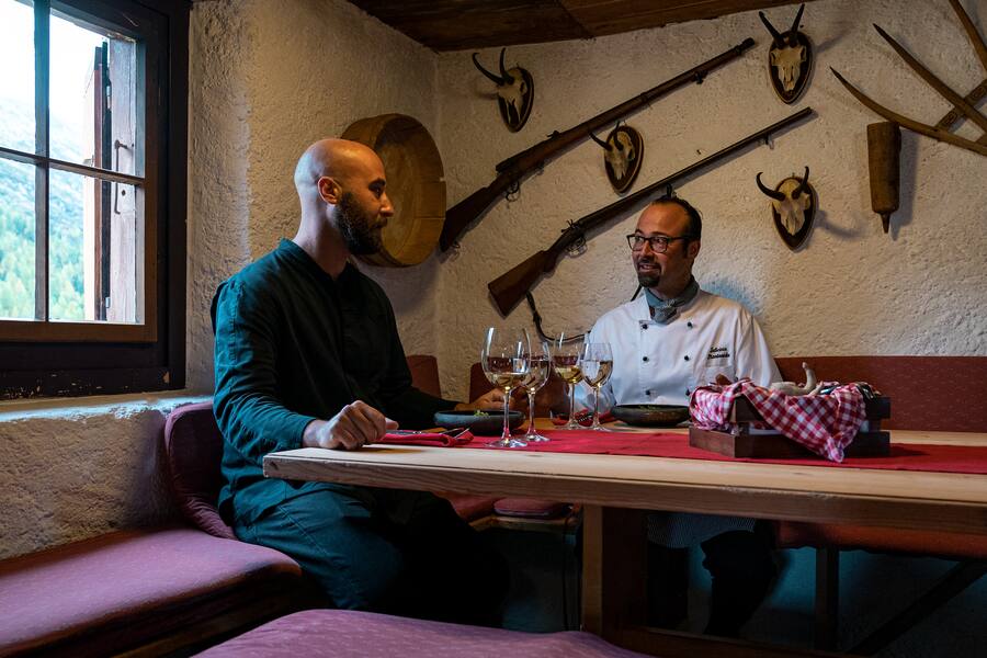 Mittagessen in der Hütte
