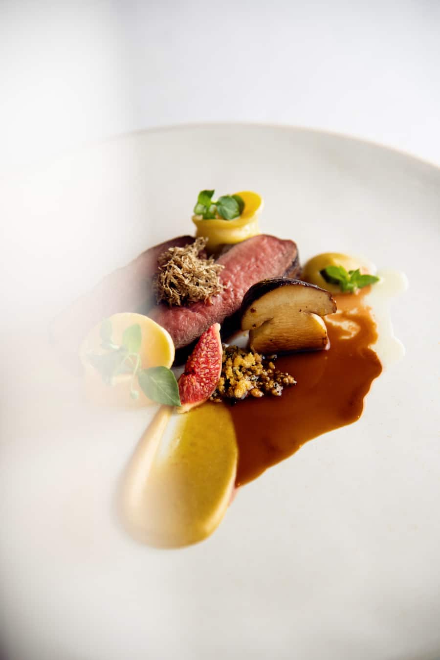 GM_Park Hyatt Zürich_Zürcher Reh, Mais, Trüffel Cappelletti, Steinpilz mit Quittenessenz