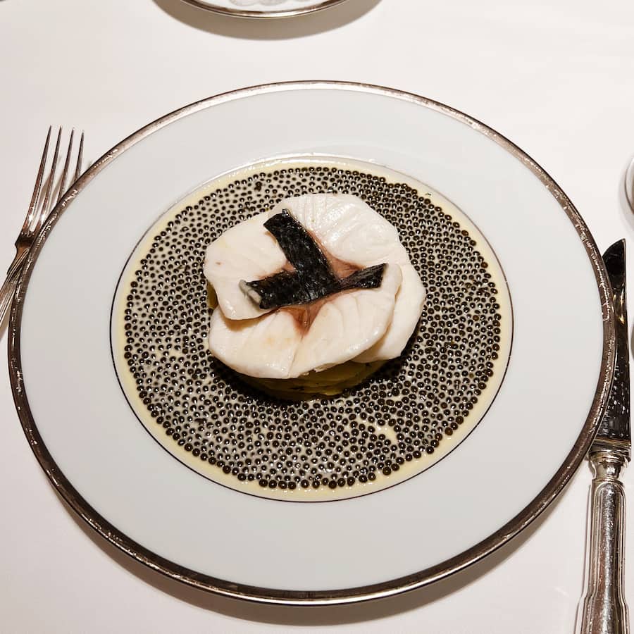 Sea bass caviar ambroisie Paris