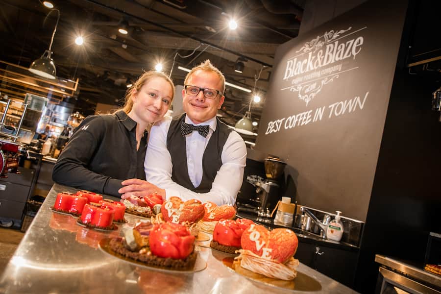 Jelmoli-Bäckerei 2021: Cornelia Vock, Conditorin, Marc Döhring, Zuckerbäcker