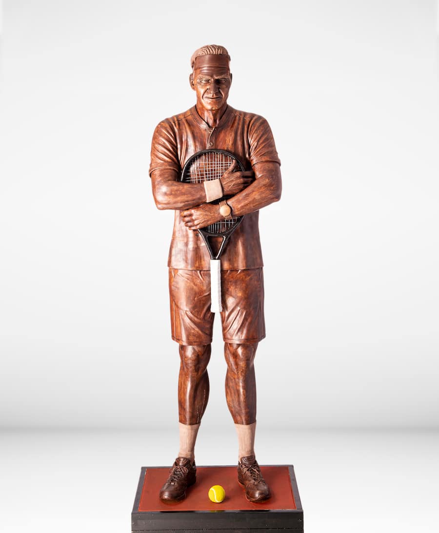 Jorge Cardoso Roger Federer statue chocolat