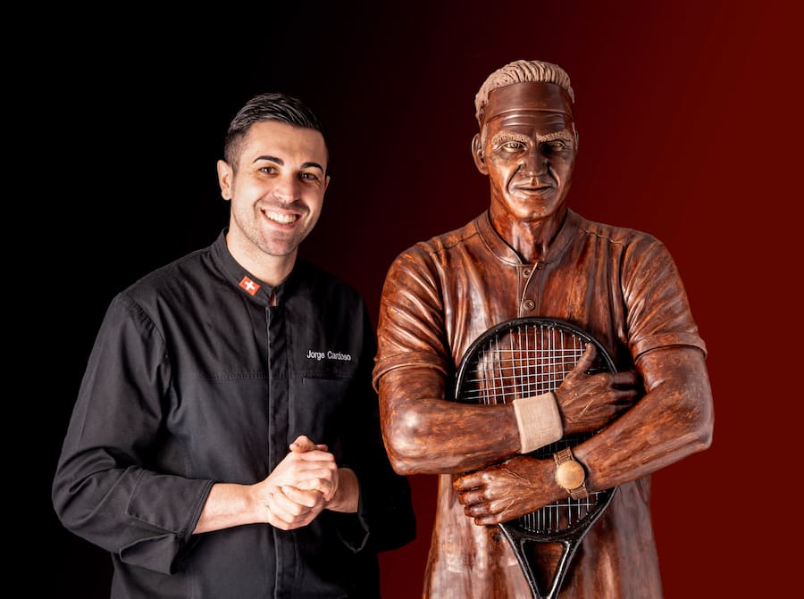 Jorge Cardoso Roger Federer statue chocolat