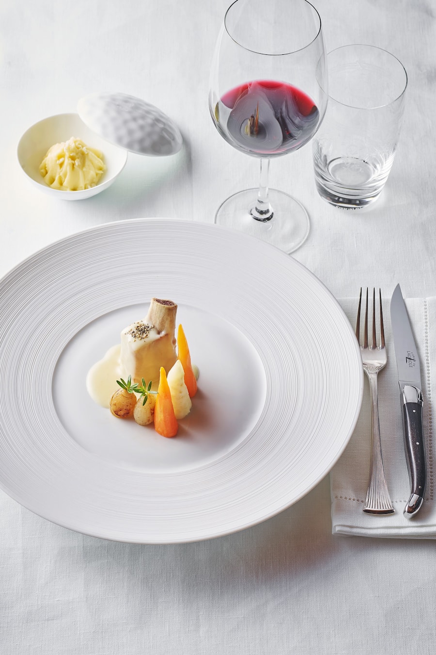 Moutathaler-Kalbsblankett. Natürlich mit Gummelistunggis.