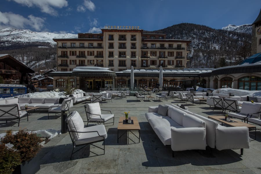 Terrasse vom Hotel Zermatterhof in Zermatt VS