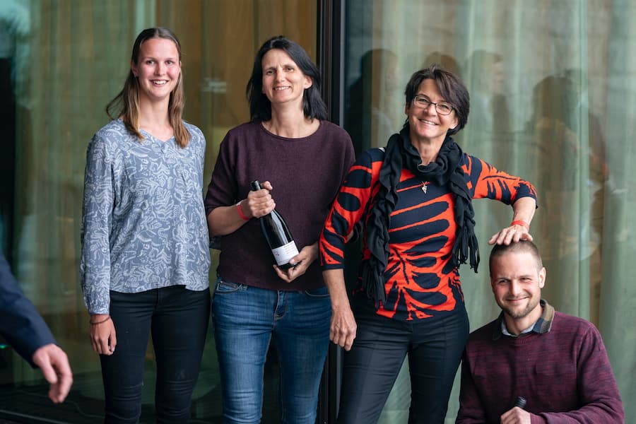 Parker Punkte Master of Taste, im Dolder Grand, Tochter Laura mt Mutter Annatina Pelizzatti, Mutter Irene mit Sohn Johannes Grünenfelder, Bündner Herrschaft