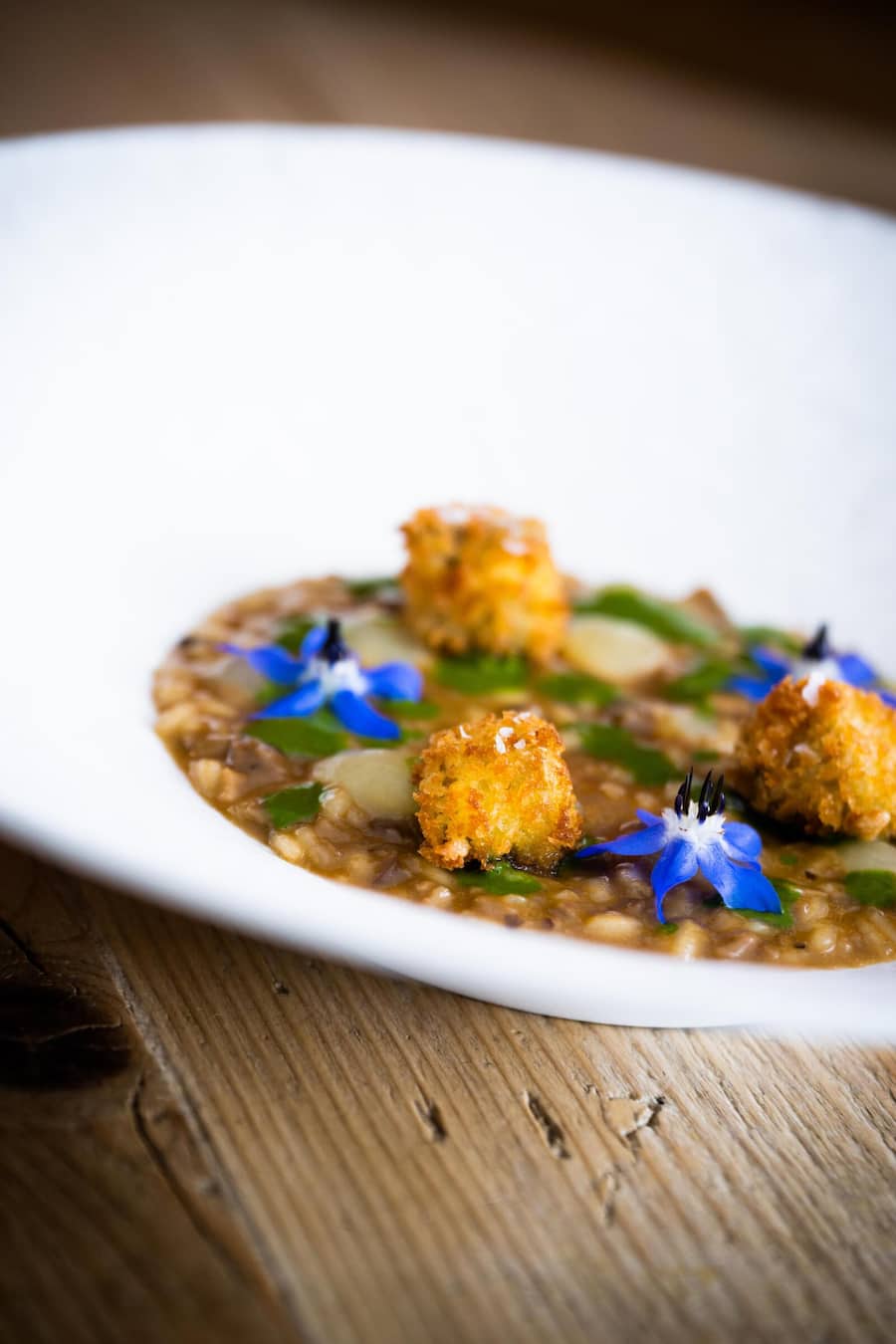 Osteria Cuntitt: Risotto mit Steinpilzen und Blumen