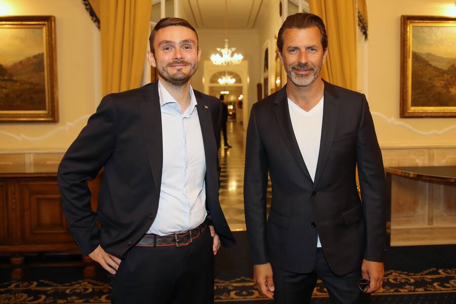 LUGANO, 29.05.2022 - Guy Ravet & Andrea Caminada. Galaabend vor der GV Grandes Tables Suisse 2022 im Hotel Splendide Royal in Lugano. copyright by www.steineggerpix.com / photo by remy steinegger