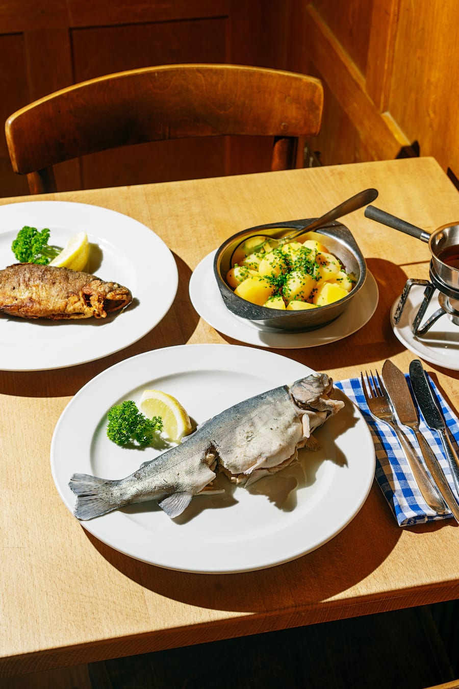 Forelle blau im Restaurant Sihlmatt in Menzingen