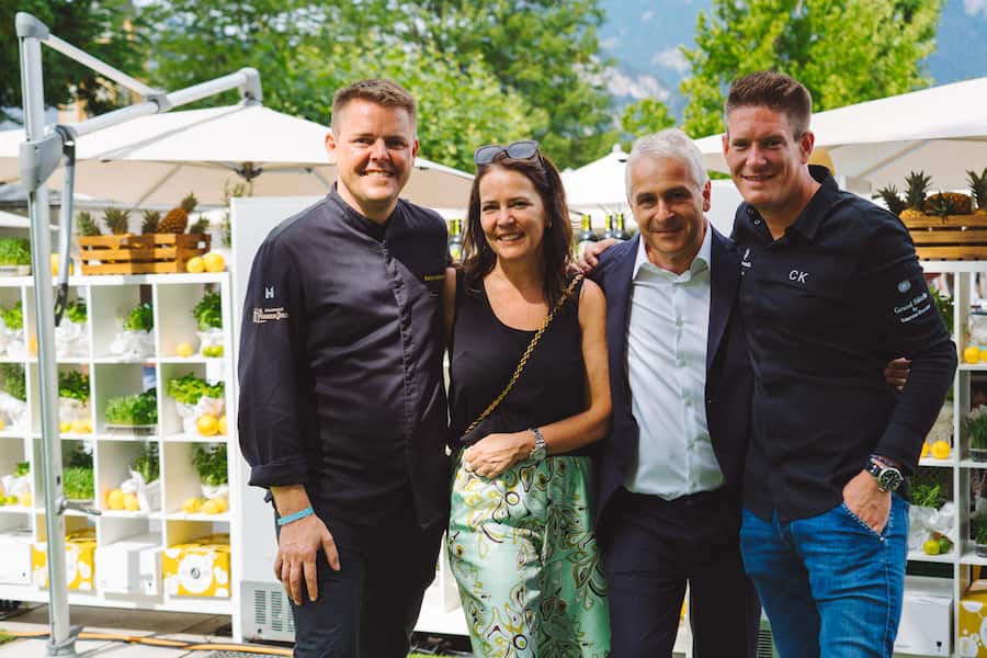 Stefan Heilemann, Nina Müller, Thierry Bromberger, Christian Kuchler - GaultMillau Garden Party 2022 - Bad Ragaz - 14.8.2022 - Copyright Olivia Pulver