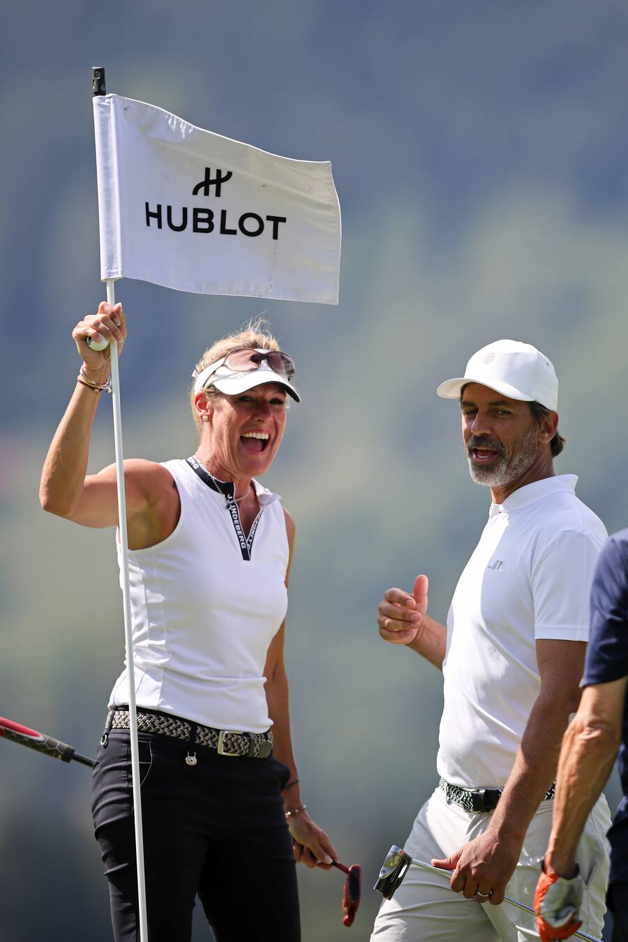 Andreas Caminada Golf Turnier in Sagogn GR Tanja Wegmann und Andreas Caminada 2022