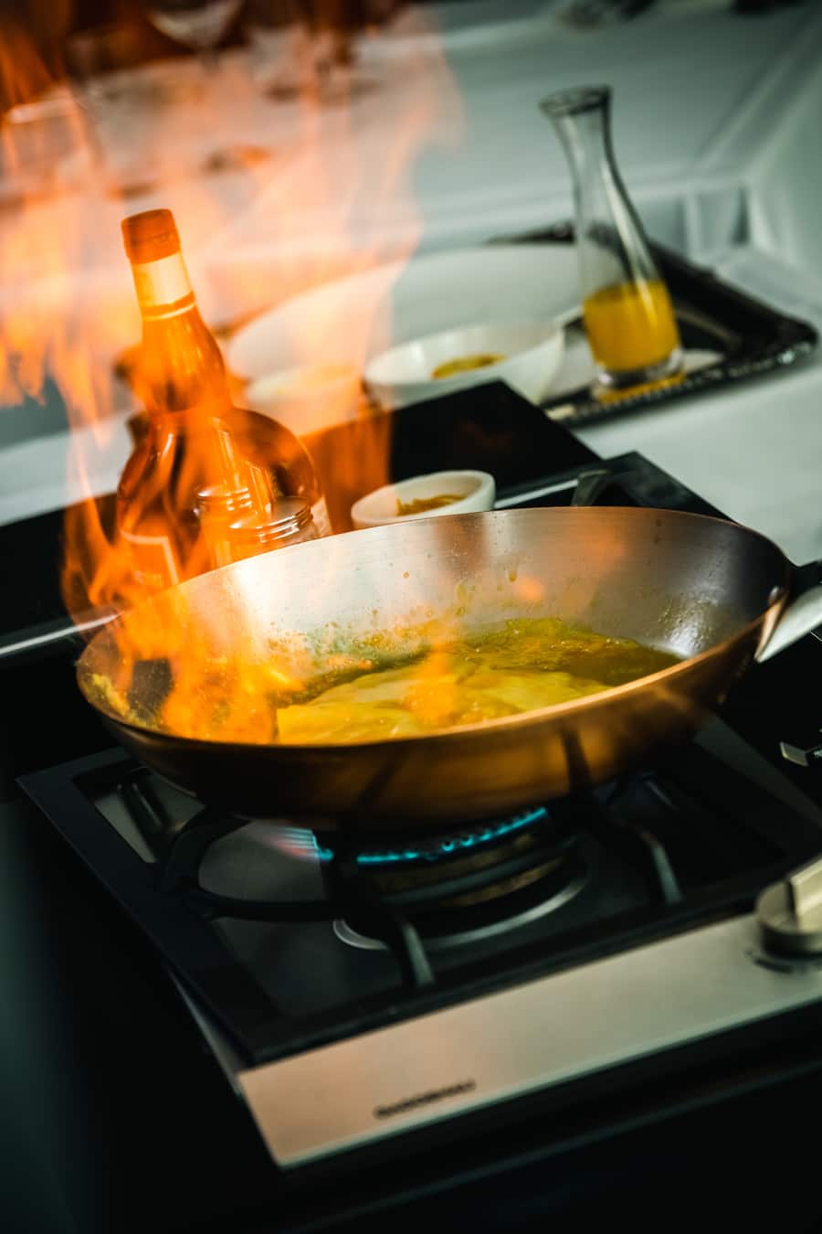 Crepes Suzette on Fire