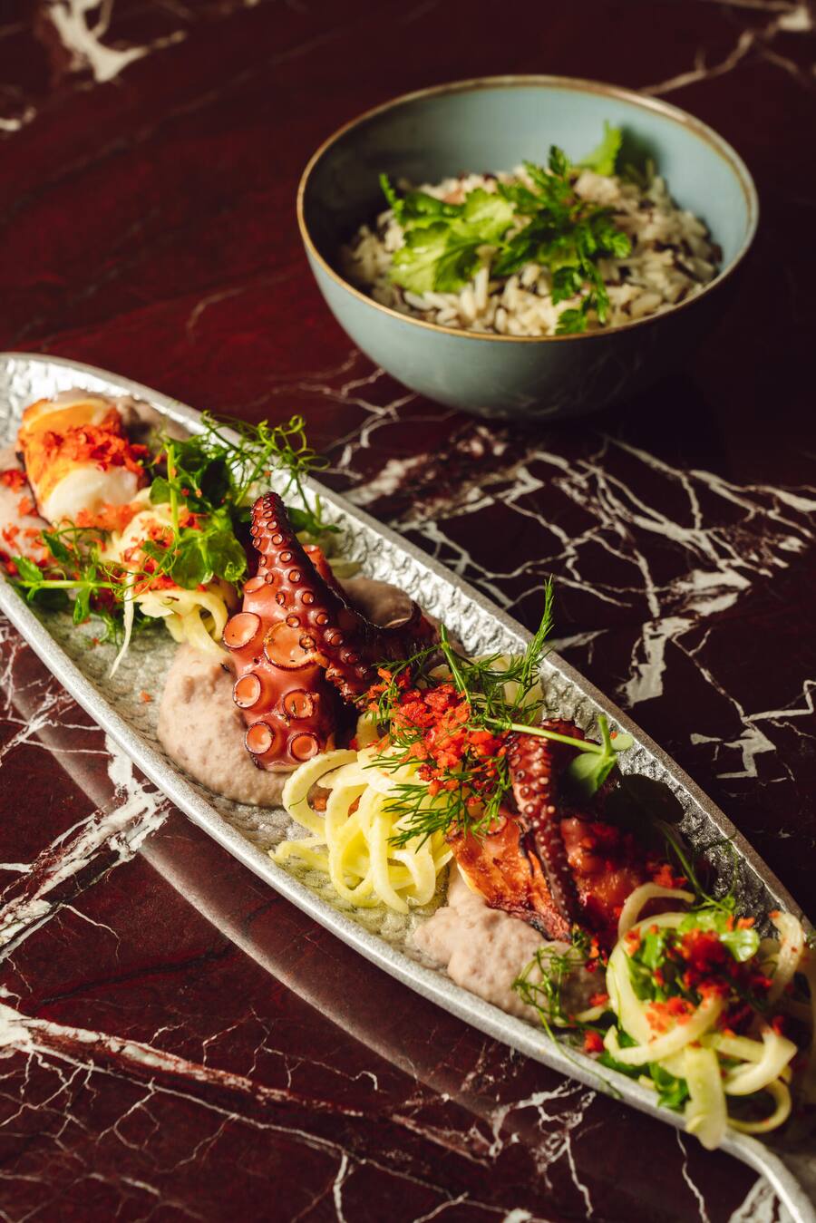 Oktopus, Borloti Bohnen, Fenchelsalat - Noumi - Bellevue Palace Bern - Swiss Deluxe Tour Juli 2022 - Copyright Olivia Pulver - 04.07.2022