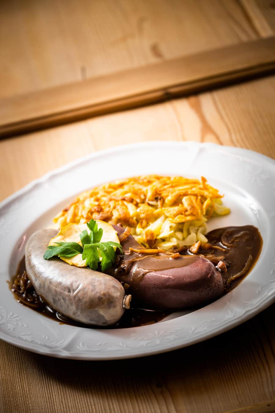 Metzgete im Restaurant Ochsen, Roggliswil 2022: Duo von der Blut- und Leberwurst