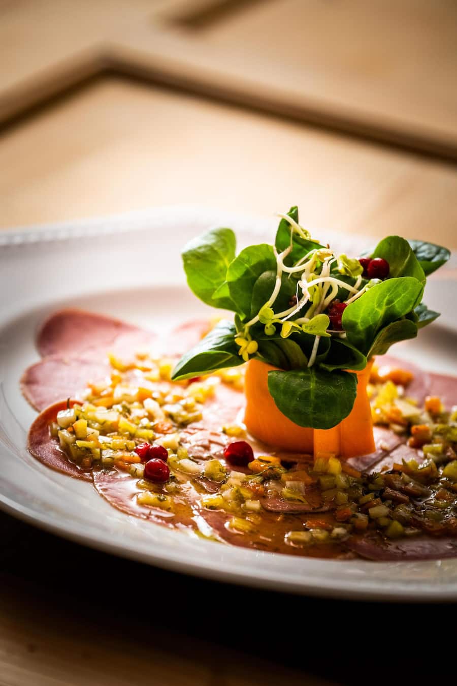 Metzgete im Restaurant Ochsen, Roggliswil 2022: Rindszungen-Carpaccioo