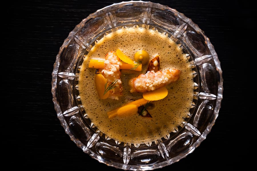 St.Moritz Spezial 2022: Gino Miodragovic, Igniv: Langustine, Kürbis, N'duja