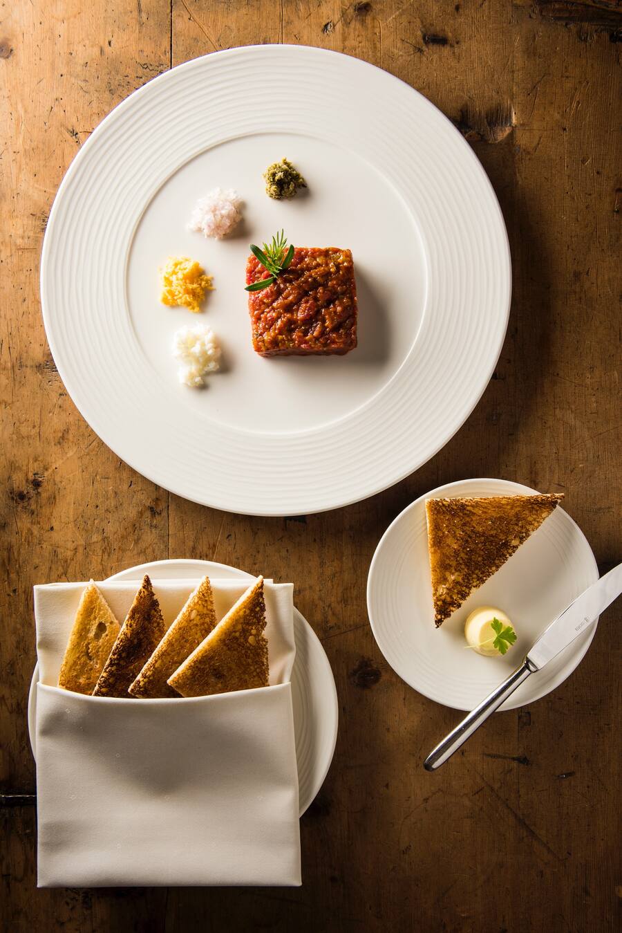 Tatar vom Simmentaler Rind, mit Eigelb.