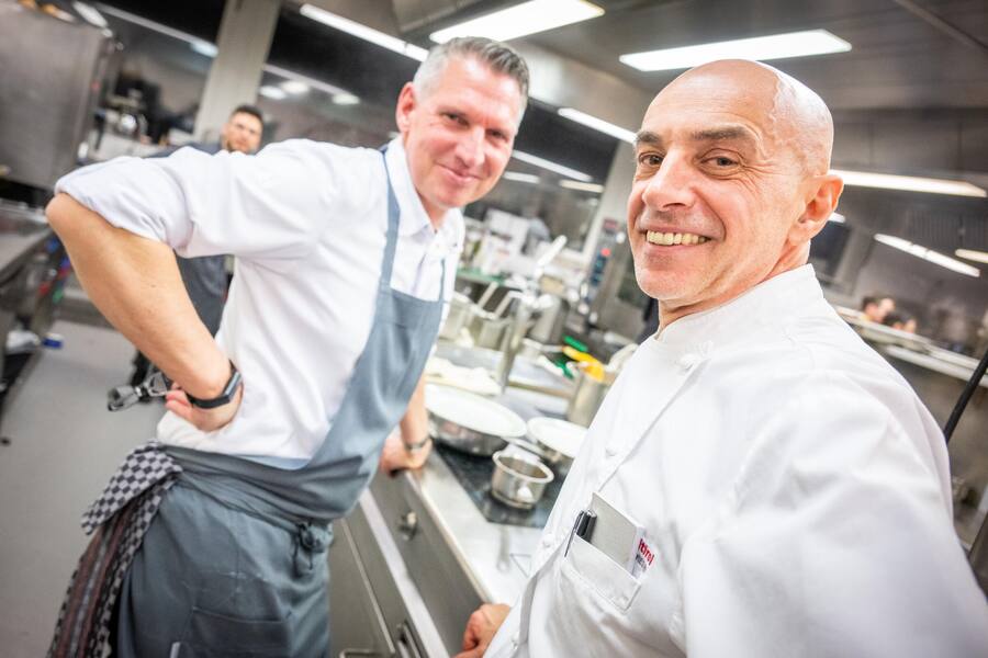 Gourmet-Tour Tschuggen Hotel 2023: Heiko Nieder und Gerhard Wieser
