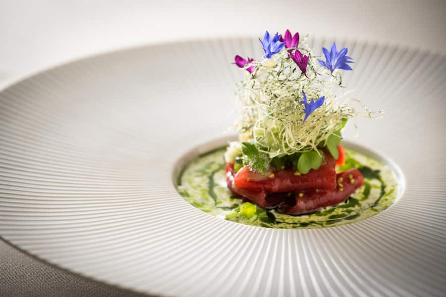 St.Moritz Spezial 2023: Rolf Fliegauf, ECCO Giardino Mountain: Marinierter Balfego Thunfisch