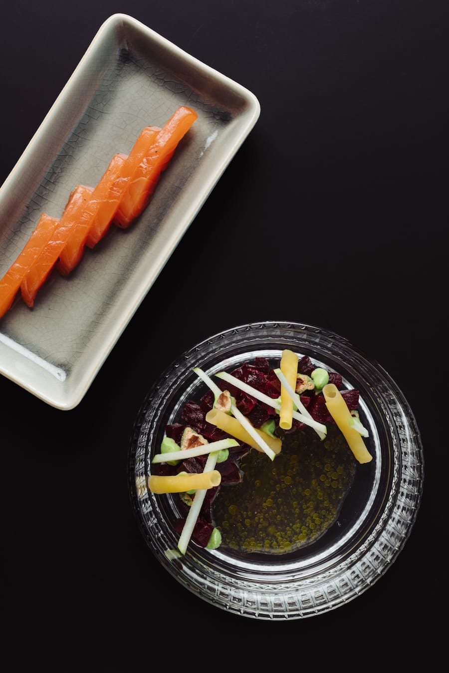 Geräucherte Rande mit Wasabi-Creme und Lachs aus Lostallo - Birdy's by Achtien, Brunnen - Christian Vogel - April 2023 - Copyright Olivia Pulver