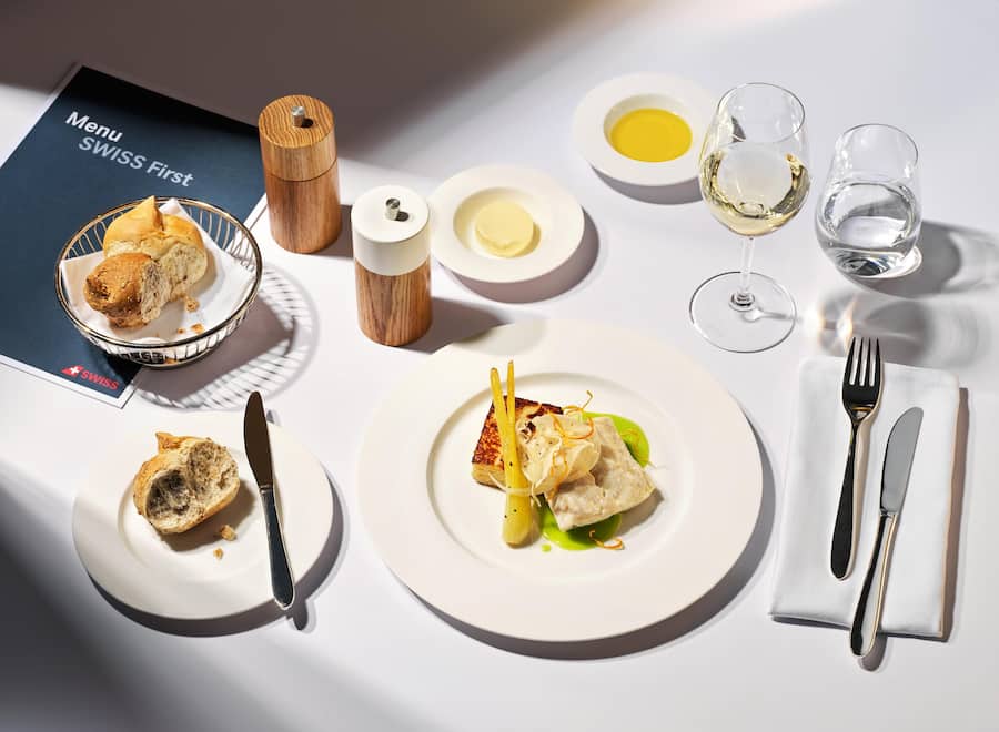 Menü in der First Class bei Swiss, von Bernadette Lisibach