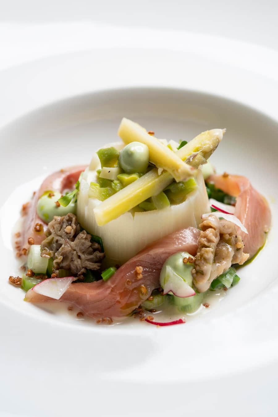 Spargel Event Schloss Reichenau, Silvia Manser, Spargelmousse, Morchel, Kirschlachs, Kresse