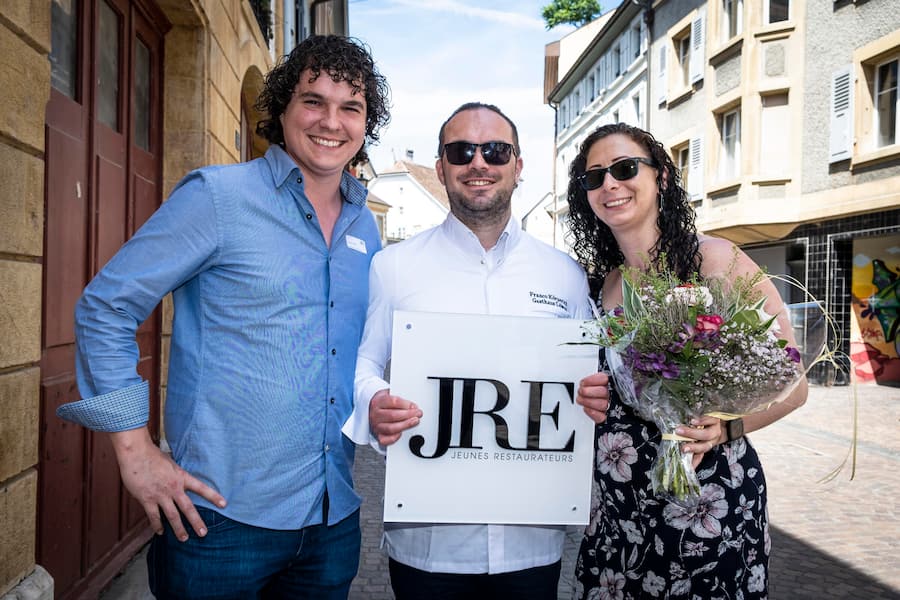 Dominic Bürli, Pate von Franco Körperich, hier mit dessen Frau Tanya.