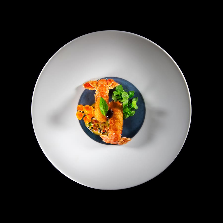 Dominique Gauthier Beau-Rivage Genève langoustines en Kadaïf