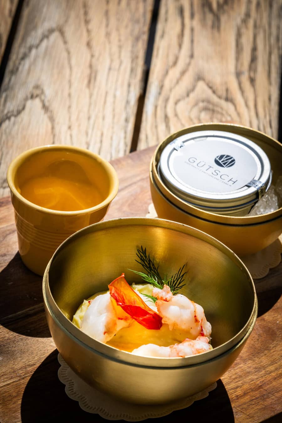 Markus Neff kocht auf dem Gütsch 2023: Caviar Gütsch, Langoustine