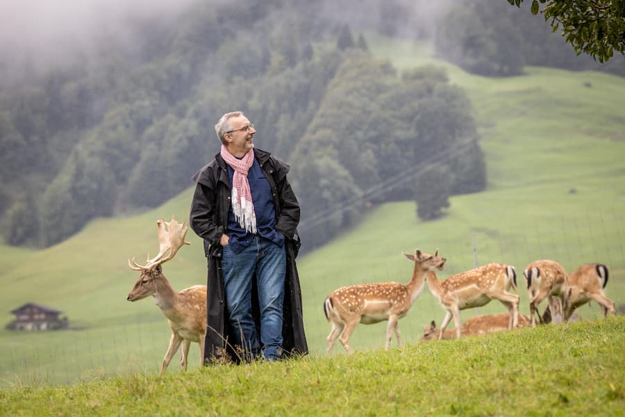 Mit Monika + Ruedi Durrer, Damhirsche, Dallenwil
