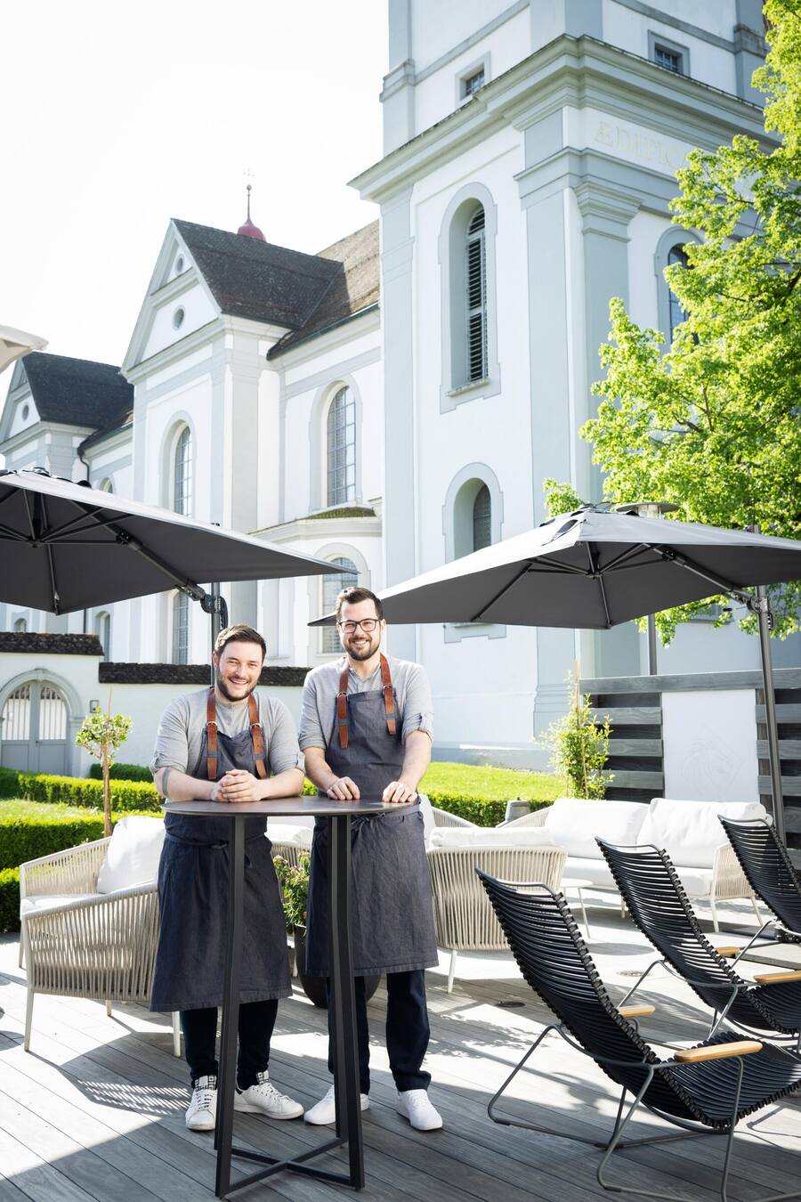 GM_Negral_Löwen_St.Urban Gastgeber, Pächter und Wirt Pascal Schwarz (l.) mit Küchenchef Marcel Neuenschwander.
