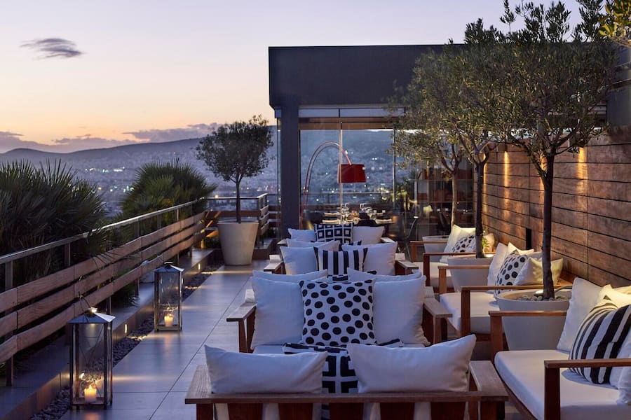 Terrasse, Hotel Fresh in Athen, Griechenland