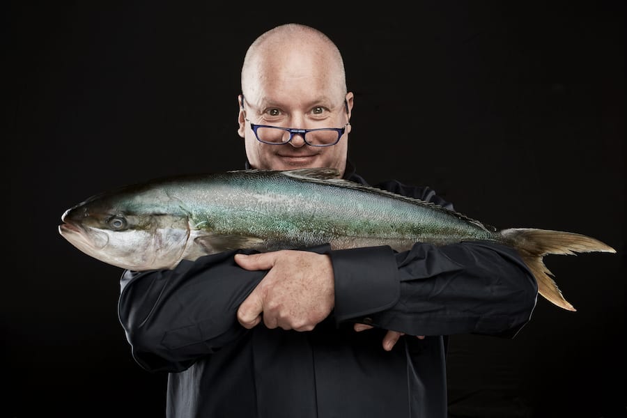 Dieter Koschina; Vila Joya, Albufeira, Portugal - Hiramasa Kingfish (http://www.cleanseas.com.au)----Dieter Koschina (8 Hands-Dinner bei Christian Kuchler) , GaultMillau-Channel-----