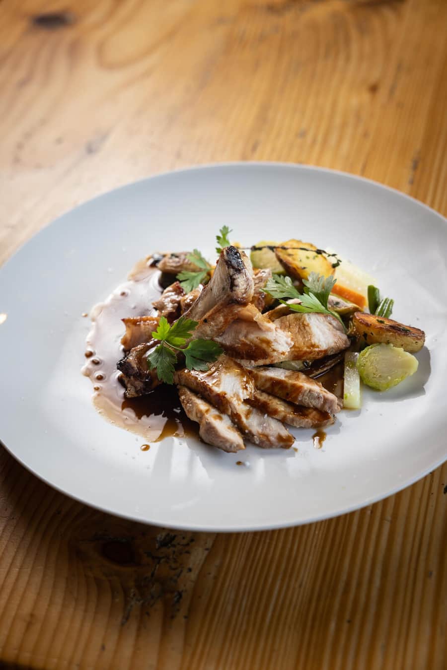 Kotelett vom Duroc-Säuli! Schwein und Kartoffeln aus Abländschen.