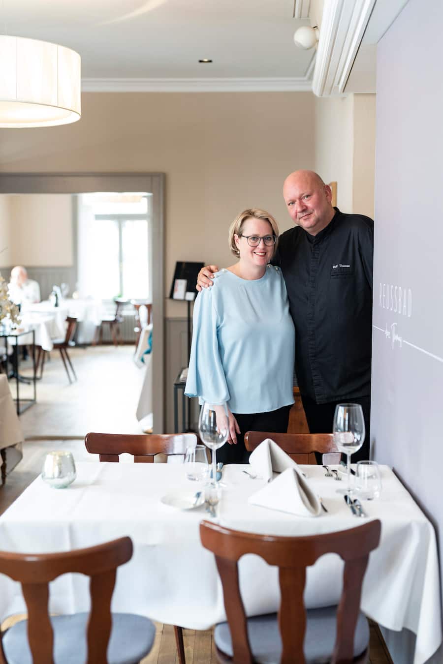 Reussbad, Ralf und Corinna Thomas, mit Tochter