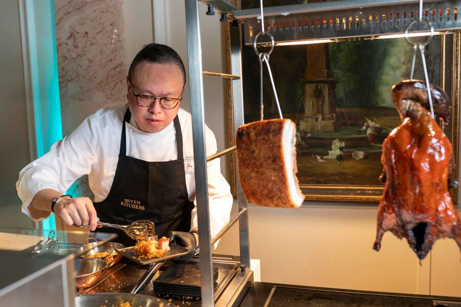 Chefs United , Bürgenstock, Peking Ente und Schweinebauch von Tak-Lau Yuen