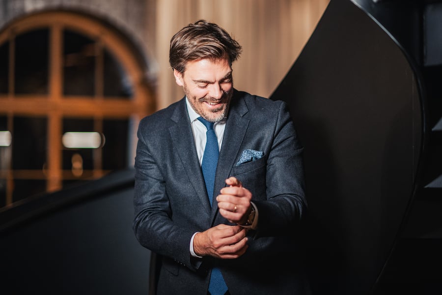 Edouard Cossy Global Director Grand Siècle at Champagne Laurent-Perrier - Champagne Laurent-Perrier bei Koch des Jahres Silvio Germann im Restaurant Mammernsberg