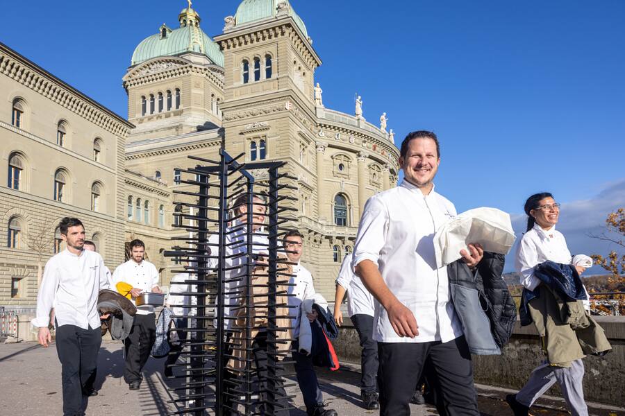 Staatsbesuch von Frankreichs Praesident Emmanuel Macron und seiner Frau Brigitte Macron am 15.11.2024 in Bern. © Kurt Reichenbach