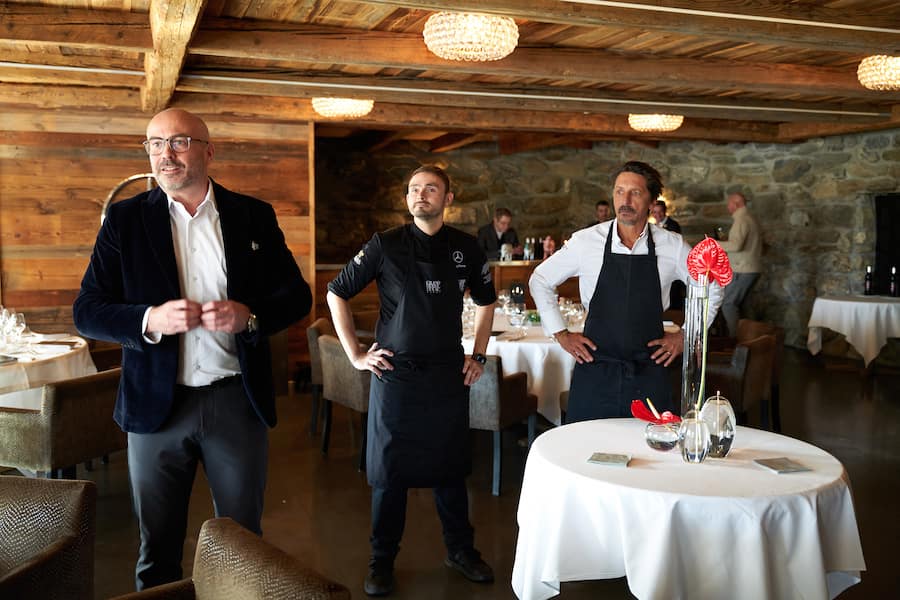 Crans Montana, le 3 décembre  2023, Frank Raynaud et Guy Ravet nous offre un menu a 4 mains, au Restaurant du Pas de LâOurs © sedrik nemeth